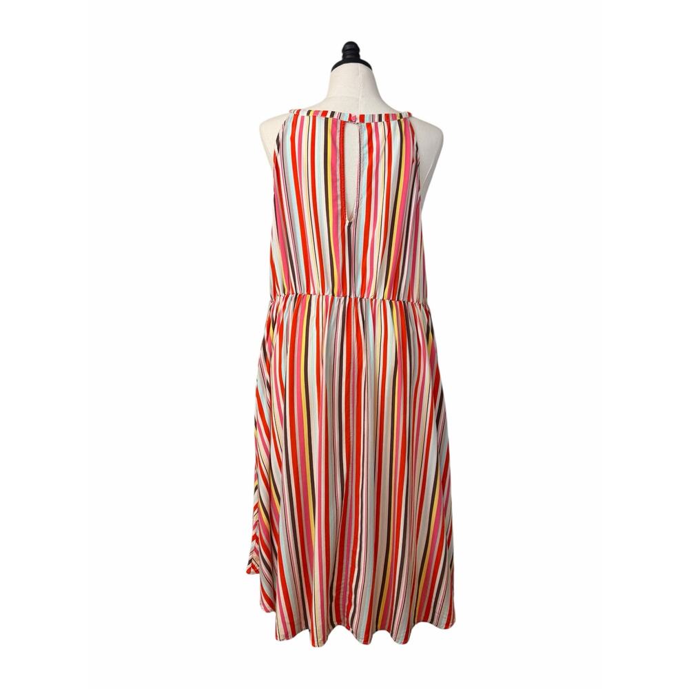 Torrid High Low Midi Dress Size 3X Sleeveless Flowy Multicolor Stripe Sundress - Picture 6 of 12